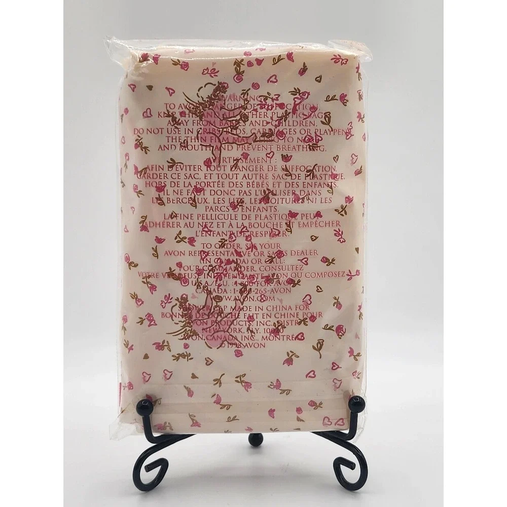 Avon Cupids Corner Head Over Heels Shower Cap Pink Floral OS